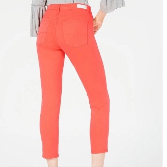AG Adriano GoldSchmied The Prima Crop Cigarette Crop in Coral/Orange, Size 25 - Picture 3 of 14